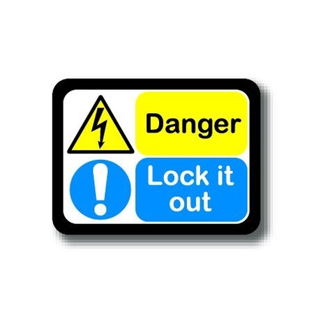 Ergomat 24in x 18in RECTANGLE SIGNS - Danger Lock It Out DSV-SIGN 432 #2017 -UEN